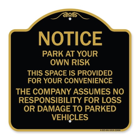 Signmission This Space Is Provided for Your Convenience the Company Assumes No Responsibility for, BG-1818-22808 A-DES-BG-1818-22808